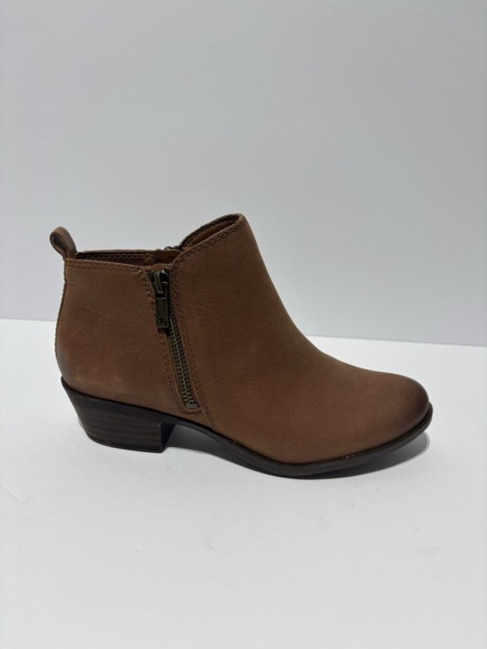 Lucky Brand Women’s Basel Brown Leather Ankle Booties, Size 7 Wide